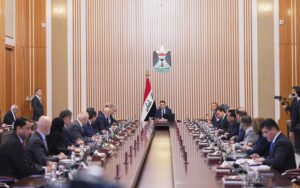 جلسة طارئة لمجلس الوزراء العراقي، برئاسة رئيس الوزراء محمد شياع السوداني