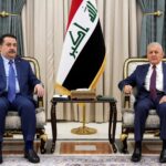 رئيس الجمهورية العراقي عبد اللطيف جمال رشيد، يستقبل رئيس الوزراء في الحكومة الاتحادية محمد شياع السوداني