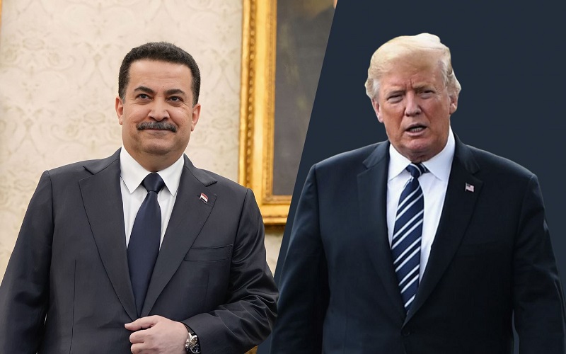 الرئيس الأمريكي دونالد ترامب، ورئيس الوزراء العراقي محمد شياع السوداني