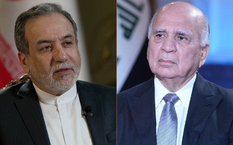 وزير الخارجية العراقي فؤاد حسين، ونظيره الإيراني عباس عراقجي