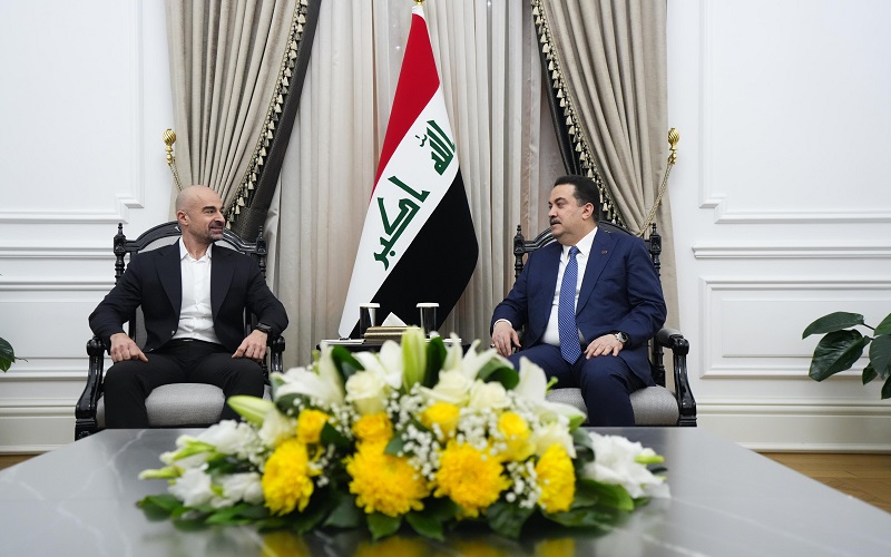 رئيس مجلس الوزراء العراقي محمد شياع السوداني، يستقبل رئيس الاتحاد الوطني الكردستاني بافل طالباني