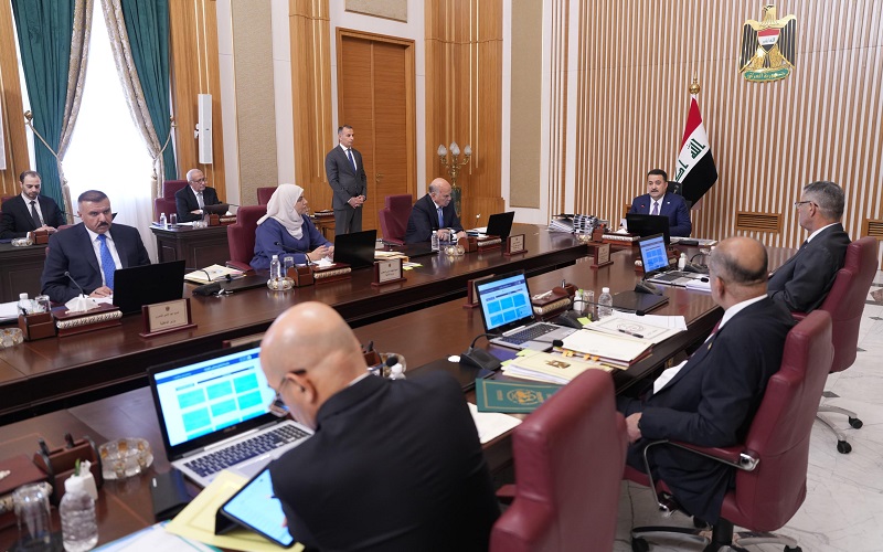 جلسة اعتيادية لمجلس الوزراء العراقي، برئاسة رئيس الوزراء محمد شياع السوداني