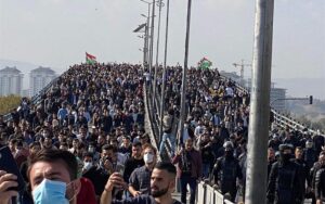 صورة أرشيفية لمظاهرات في السليمانية