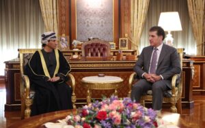 رئيس إقليم كوردستان، نيجيرفان بارزاني، والممثل الخاص للأمين العام للأمم المتحدة في العراق، محمد الحسان