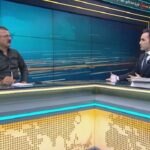 مقدم برنامج حدث اليوم على قناة رووداو الكوردية نوينر فاتح، خلال استضافته عضو حزب جبهة الشعب شادومان ملا حسن