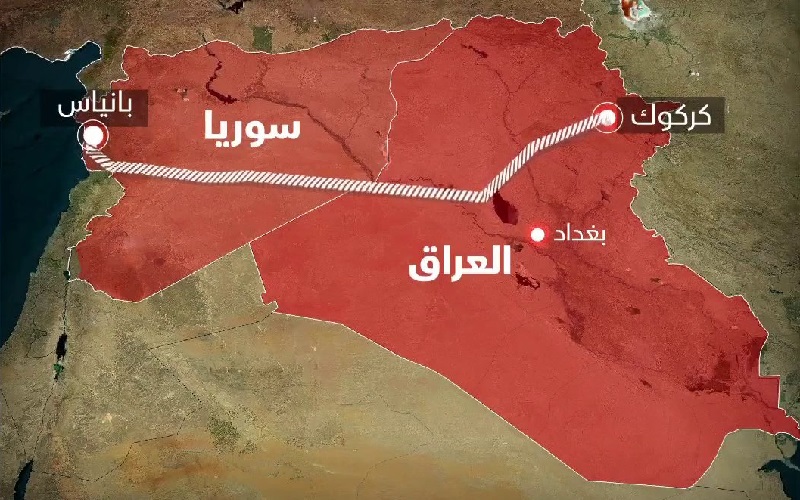 خط الأنابيب الرابط بين حقول كركوك شمالي العراق وميناء بانياس غربي سوريا