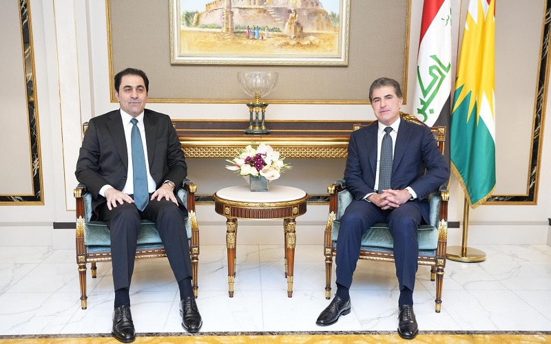 رئيس إقليم كوردستان نيجيرفان بارزاني، يستقبل النائب الأول لرئيس مجلس النواب العراقي محسن المندلاوي