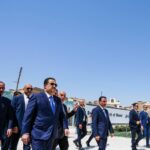 رئيس الوزراء العراقي محمد شياع السوداني، في مراسم افتتاح الجامع النوري الكبير ومئذنته الحدباء وسط مدينة الموصل