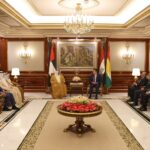 رئيس إقليم كوردستان نيجيرفان بارزاني، يستقبل وزير الدولة الإماراتي والمبعوث الخاص للشؤون الاقتصادية إلى الإقليم سعيد الهاجري والوفد المرافق له