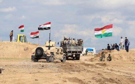 صورة أرشيفية للقوات العراقية وقوات البيشمركة الكوردية