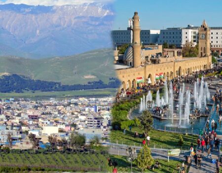 منظر من مدينتي أربيل وحلبجة