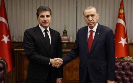 لقاء سابق يجمع الرئيس التركي رجب طيب أردوغان برئيس إقليم كوردستان نيجيرفان بارزاني