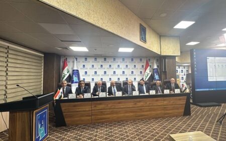 مؤتمر صحفي للمفوضية العليا المستقلة للانتخابات في العراق، لإعلان النتائج الأولية لانتخابات مجلس النواب