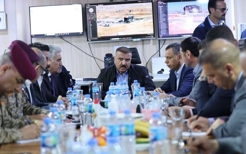 اجتماع لجنة التحقيق الخاصة باستهداف حقل كورمور برئاسة وزير الداخلية العراقي عبدالأمير الشمري وعضوية رئيس جهاز المخابرات حميد الشطري ووزير الداخلية في إقليم كردستان ريبر أحمد