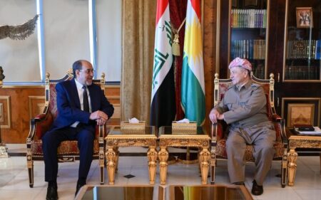 رئيس الحزب الديمقراطي الكوردستاني مسعود بارزاني يستقبل رئيس ائتلاف دولة القانون نوري المالكي