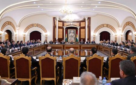 اجتماع اللجنة المركزية للحزب الديمقراطي الكوردستاني، برئاسة زعيم الحزب مسعود بارزاني