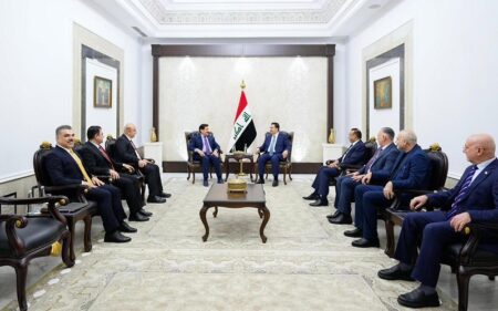 رئيس الوزراء العراقي محمد شياع السوداني يستقبل وفد الحزب الديمقراطي الكوردستاني برئاسة فاضل ميراني
