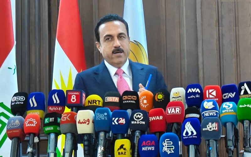 مؤتمر صحفي لمحافظ أربيل، عاصمة إقليم كوردستان أوميد خوشناو