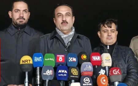 مؤتمر صحفي لمحافظ أربيل، عاصمة إقليم كوردستان أوميد خوشناو