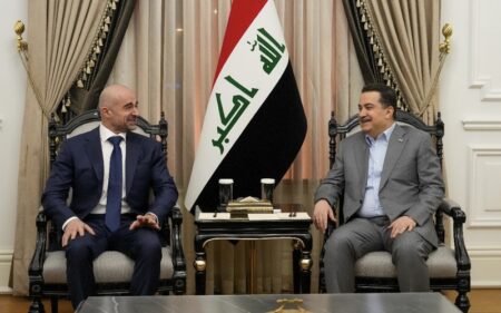 رئيس الوزراء العراقي محمد شياع السوداني، يستقبل رئيس الاتحاد الوطني الكوردستاني بافل طالباني