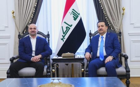 رئيس الوزراء العراقي محمد شياع السوداني، يستقبل رئيس الاتحاد الوطني الكوردستاني بافل طالباني