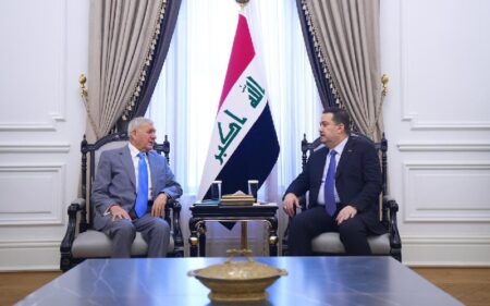 رئيس الوزراء العراقي محمد شياع السوداني، يستقبل رئيس الجمهورية عبد اللطيف جمال رشيد