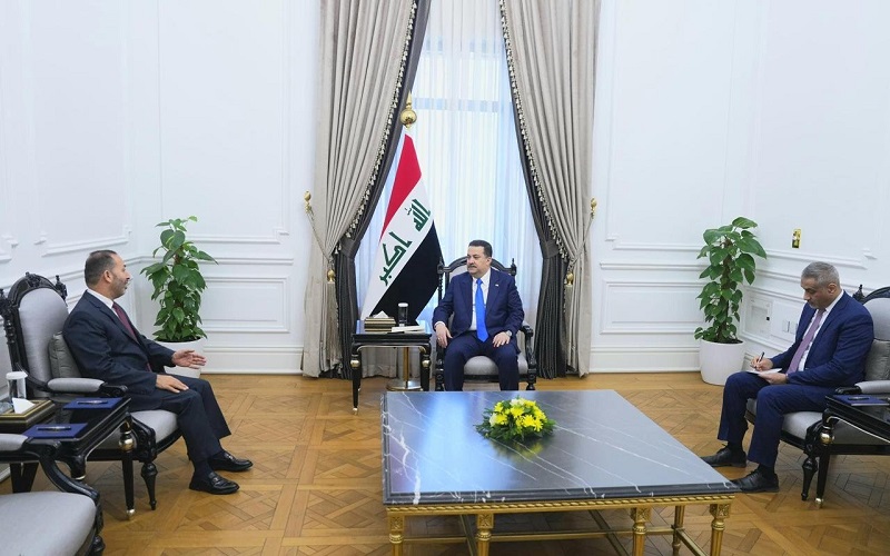 رئيس الوزراء العراقي محمد شياع السوداني، يستقبل السفير الأردني في بغداد ماهر سالم الطراونة