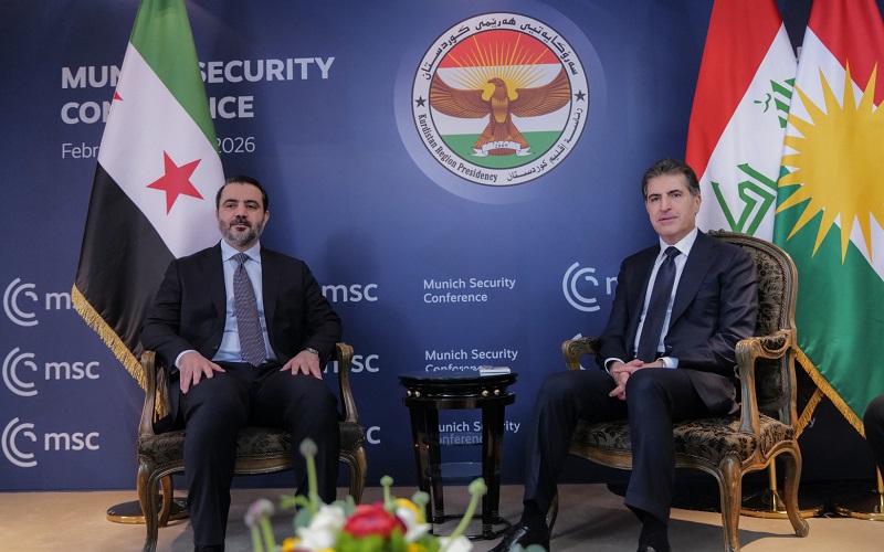 رئيس إقليم كوردستان نيجيرفان بارزاني، يلتقي وزير الخارجية السوري أسعد الشيباني