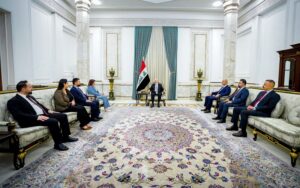 الرئيس العراقي نزار آميدي، يستقبل رئيسة كتلة الجيل الجديد النيابية سروة عبد الواحد وعدداً من أعضاء الكتلة