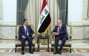 الرئيس العراقي نزار آميدي يستقبل رئيس الوزراء محمد شياع السوداني