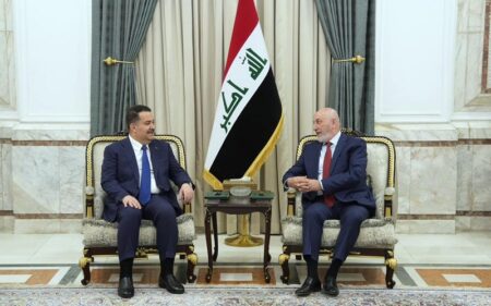 الرئيس العراقي نزار آميدي يستقبل رئيس الوزراء محمد شياع السوداني