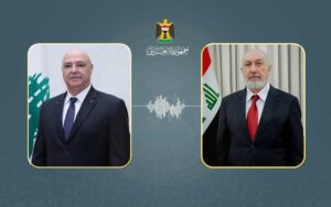 الرئيسان العراقي نزار آميدي واللبناني جوزاف عون