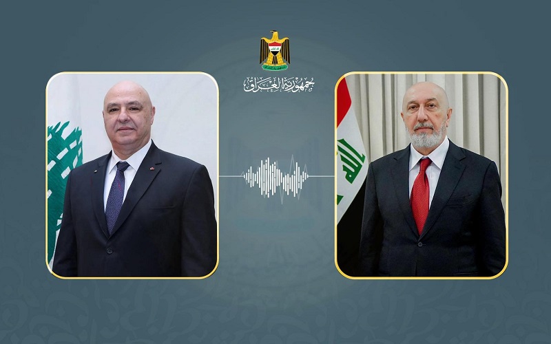 الرئيسان العراقي نزار آميدي واللبناني جوزاف عون