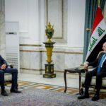 رئيس الجمهورية العراقي نزار آميدي يستقبل السفير البريطاني في بغداد عرفان صديق