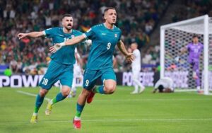 جانب من مباراة المنتخب العراقي لكرة القدم مع نظيره البوليفي ضمن الملحق العالمي المؤهل لنهائيات كأس العالم 2026