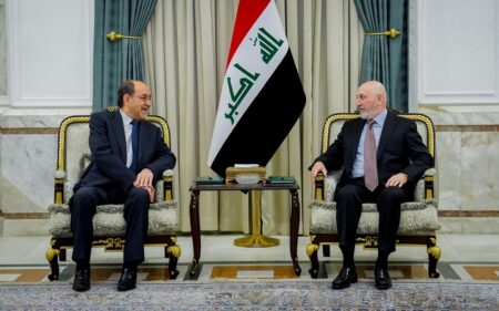 الرئيس العراقي نزار آميدي يستقبل رئيس ائتلاف دولة القانون نوري المالكي