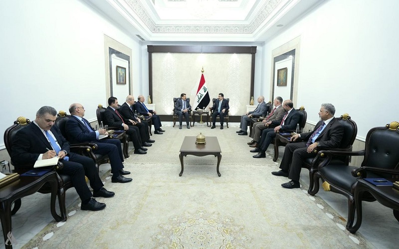 رئيس الوزراء العراقي محمد شياع السوداني، يستقبل وفد الحزب الديمقراطي الكوردستاني