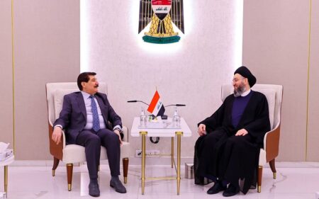 رئيس تحالف قوى الدولة الوطنية السيد عمار الحكيم، يستقبل وفد الحزب الديمقراطي الكوردستاني برئاسة فاضل ميراني