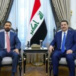 رئيس الوزراء العراقي محمد شياع السوداني يستقبل رئيس الوزراء المكلف علي الزيدي