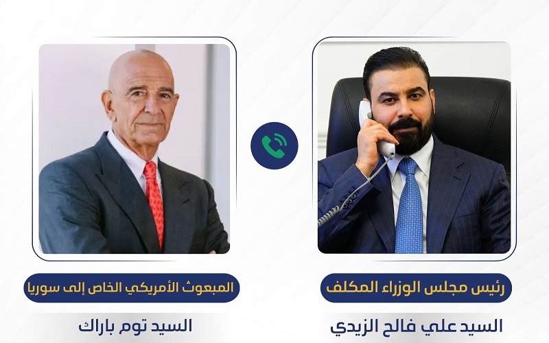 رئيس الوزراء العراقي المكلف علي فالح الزيدي والمبعوث الأمريكي توم باراك