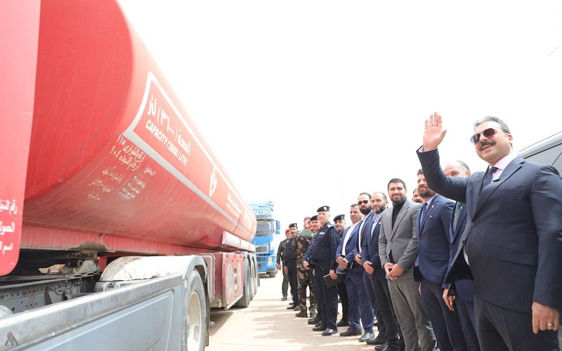 رئيس هيئة المنافذ الحدودية العراقية عمر الوائلي، يفتتح منفذ الوليد الحدودي المشترك مع سوريا