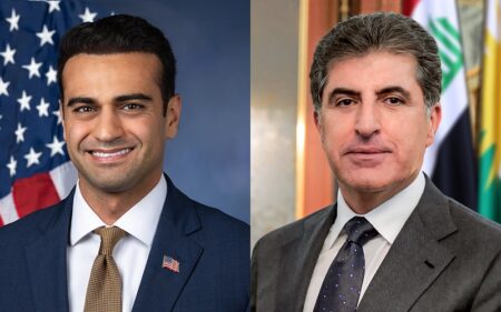 رئيس إقليم كوردستان نيجيرفان بارزاني و عضو مجلس النواب الأمريكي أبراهام حمادة