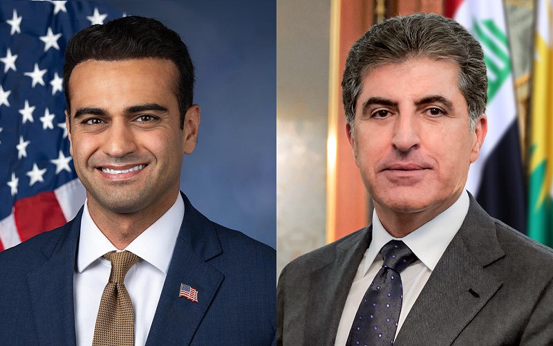 رئيس إقليم كوردستان نيجيرفان بارزاني و عضو مجلس النواب الأمريكي أبراهام حمادة