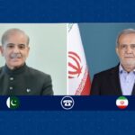 الرئيس الإيراني مسعود بزشكيان، ورئيس الوزراء الباكستاني شهباز شريف