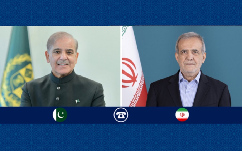 الرئيس الإيراني مسعود بزشكيان، ورئيس الوزراء الباكستاني شهباز شريف