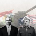 زعيم الحزب الديمقراطي الكوردستاني مسعود بارزاني، ورئيس الاتحاد الوطني الكوردستاني بافل طالباني