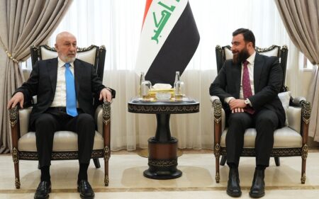 رئيس حركة بابليون ريان الكلداني يستقبل الرئيس العراقي نزار آميدي