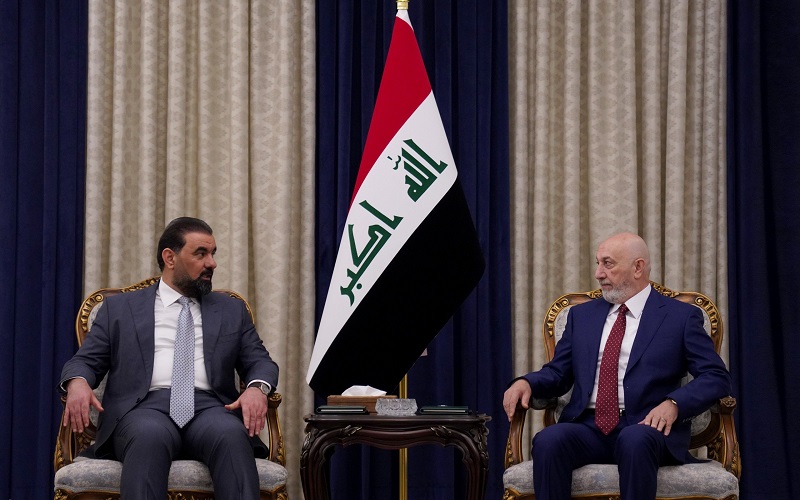الرئيس العراقي نزار آميدي يستقبل رئيس مجلس النواب هيبت الحلبوسي