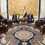 اللجنة القيادية المعنية بحوارات تشكيل الحكومة العراقية في الإطار التنسيقي، يستقبل في مكتب رئيس ائتلاف دولة القانون نوري المالكي، وفد الحزب الديمقراطي الكوردستاني برئاسة رئيس إقليم كوردستان نيجيرفان بارزاني