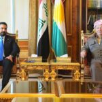 رئيس الحزب الديمقراطي الكوردستاني مسعود بارزاني يستقبل رئيس الوزراء العراقي المكلف علي الزيدي